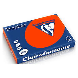 Ramette papier couleur Clairefontaine Trophée couleurs vives A3 80 gr - 500 feuilles - rouge cardinal 