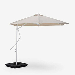 Elios Parasols Parasol de jardin 3x3 mât latéral décentré blanc Napili pas cher