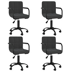 vidaXL Chaises pivotantes à manger lot de 4 noir velours 