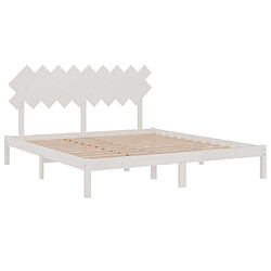 Avis vidaXL Cadre de lit sans matelas blanc 180x200 cm bois massif