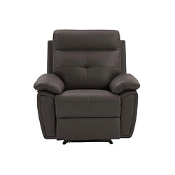 Avis Vente-Unique Fauteuil relax en cuir marron VINETA