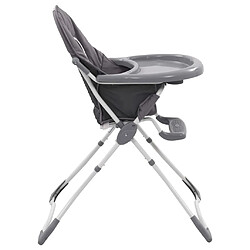 Avis vidaXL Chaise haute pour bébé Gris et blanc