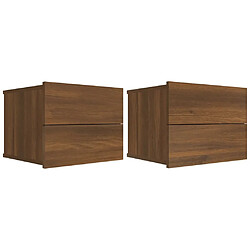 vidaXL Tables de chevet 2pcs Chêne marron 40x30x30cm Bois d'ingénierie