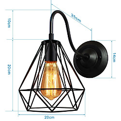 Stoex Applique Murale Industrielle E27 Abat-jour Cage Lampe Suspension Plafonnier Vintage Luminaire Décoration Rétro Applique Intérieure pour Salon Cuisine Couloir Chambre Café Bar pas cher