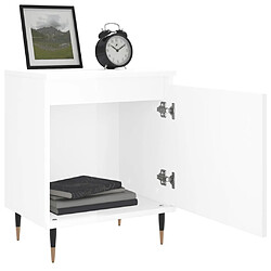 Avis vidaXL Tables de chevet 2pcs blanc brillant 40x30x50cm bois ingénierie