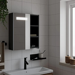 vidaXL Armoire de salle de bain à miroir avec LED noir 45x13x52 cm