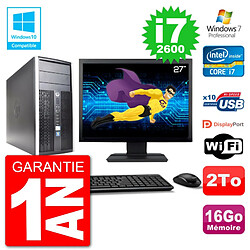 PC HP 6300 MT Ecran 27" Core i7-2600 RAM 16Go Disque 2To Graveur DVD Wifi W7 · Occasion 