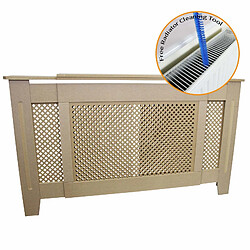 Monstershop Cache Radiateur Ajustable à Motif Grillagé en MDF Naturel 1400mm - 1920mm