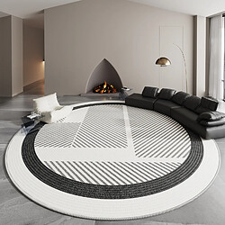 LUUCOZK SalonTapis et moquettes antidérapants pour décoration d'intérieur - Rond - Temps modernes A-Ruban 120 cm 