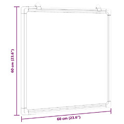 vidaXL Tableau blanc magnétique 60x60x1,7 cm aluminium pas cher