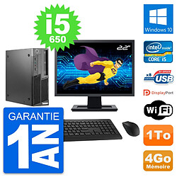 PC Lenovo M90 SFF Ecran 22" Intel Core i5-650 RAM 4Go Disque 1To Windows 10 Wifi · Occasion 