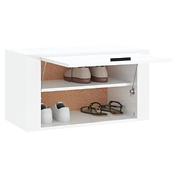 Avis vidaXL Armoire à chaussures murale Blanc brillant 70x35x38 cm