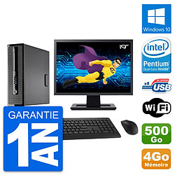 PC HP 400 G1 SFF Ecran 19" Intel G3220 RAM 4Go Disque 500Go Windows 10 Wifi - Occasion