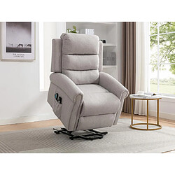 Avis Vente-Unique Fauteuil massant en tissu avec releveur électrique - Beige - LOVARI