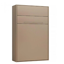 Inside 75 Armoire lit escamotable KOMPACT ECO Ouverture assistée, coloris taupe mat couchage 140*200 