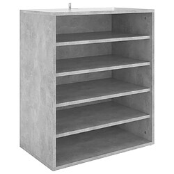 vidaXL Armoire à chaussures Gris béton 60x35x70 cm Bois d’ingénierie pas cher