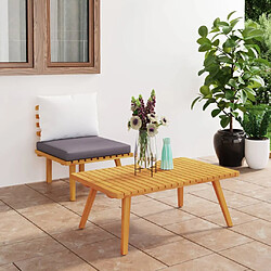 vidaXL Salon de jardin 2 pcs avec coussins Bois d'acacia solide 