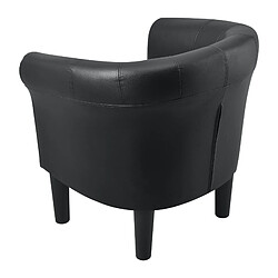 Avis Helloshop26 Fauteuil lounge chaise siège synthétique plastique 70 cm noir 03_0001933