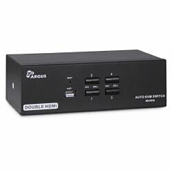 Inter-Tech AS-42HA HDMI commutateur écran, clavier et souris Noir (IPC KVM SWITCH AS-42HA HDMI - Der KVM AS-42HA HDMI ist ein 4-Port KVM-Switch mit automatischem Audioumschalter für den Desktopbereich. Der Anschluss des KVM erfolgt per USB [Tastatu