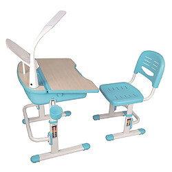 Vipack Bureau réglable enfant avec chaise Bleu clair et blanc