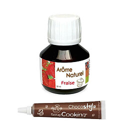 Scrapcooking Arôme alimentaire naturel fraise 50 ml + Stylo chocolat