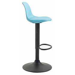 Avis Decoshop26 Lot de 2 tabourets de bar moderne et confortable assise en PVC bleu coque en plastique et pieds en métal noir 10_0004236