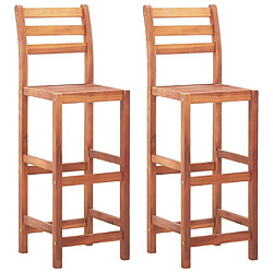 vidaXL Chaises de bar lot de 2 bois d'acacia solide 