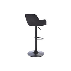 Vente-Unique Tabouret de bar en velours et métal - Hauteur réglable - Noir - ELEANA pas cher