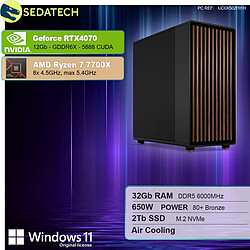 Sedatech Workstation • AMD Ryzen 7 7700X • RTX4070 • 32Go DDR5 • 2To SSD M.2 • Windows 11