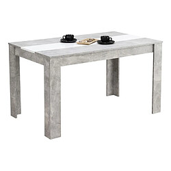 But Table à manger L.132,5 cm DOMUS Imitation béton et blanc 