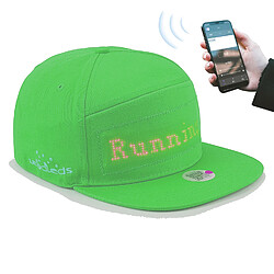 Casquette Connectéé Bluetooth Écran LED Personnalisable App Android iOS Vert YONIS