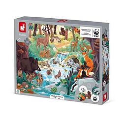 Juratoys-Janod Puzzle Cherche et Trouve Les empreintes 81 pieces WWF 