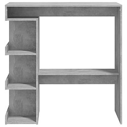 Acheter vidaXL Table de bar étagère de rangement Gris béton Bois d'ingénierie