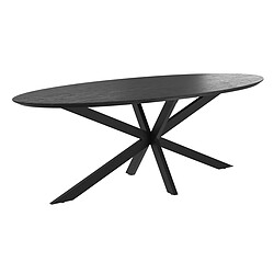 Rendez Vous Deco Table ovale Sparo 8 personnes en bois de teck recyclé noir 220 cm