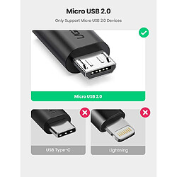 UGREEN OTG Adaptateur Micro USB vers USB 2.0 Host Câble OTG Micro USB Compatible Samsung Galaxy A10 S7 S6 Edge S5 J3 J4 J5 J6 J7 J8, Galaxy Tab A E S2, Huawei P Smart 2019 Y5 Y6, Honor 8X, Wiko 