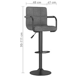 vidaXL Tabouret de bar Gris clair Tissu pas cher