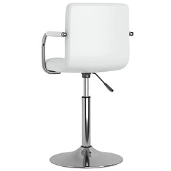 vidaXL Chaises pivotantes à manger lot de 6 blanc similicuir pas cher