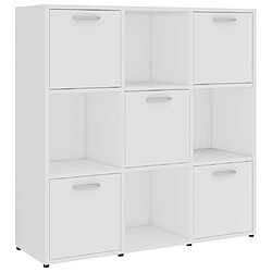 Maison Chic Bibliothèque - Armoire de livres Blanc 90x30x90 cm Aggloméré -GKD64608