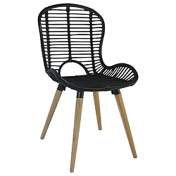 Avis Maison Chic Lot de 6 Chaises à manger,Chaise pour cuisine noir rotin naturel -MN92600