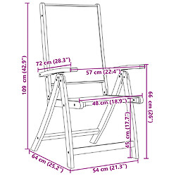 vidaXL Chaises pliables de jardin lot de 6 bois d'acacia et textilène pas cher