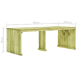 Acheter vidaXL Table de jardin 220x101,5x80 cm Bois de pin imprégné