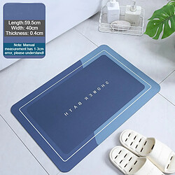 LUUCOZK Tapis de bain antidérapants absorbants à séchage rapide pour salle de bain - Carré bleu-Boue de diatomées50x80cm 