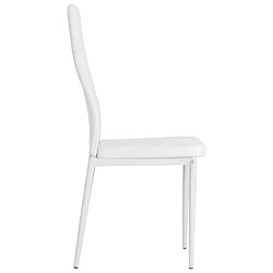 Acheter Decoshop26 Lot de 4 chaises de salle à manger cuisine design élégant synthétique blanc CDS021252