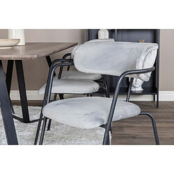 Venture Home Fauteuil en métal et velours Arrow (Lot de 2) gris.