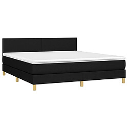 Avis Sommier à lattes LED,Cadre à lattes de lit avec matelas pour Adulte Noir 180x200 cm Tissu -MN12204