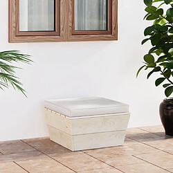 vidaXL Repose-pied palette de jardin avec coussin Épicéa imprégné 