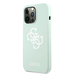 Guess Maroquinerie COQUE EN SILICONE VERT PASTEL AVEC LOGO BLANC GUESS POUR APPLE IPHONE 13 PRO - GUESS