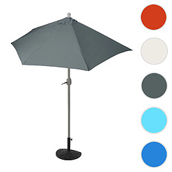 Mendler Parasol Parla en alu, hémicycle, parasol de balcon UV 50+ ~ 300cm anthracite avec pied