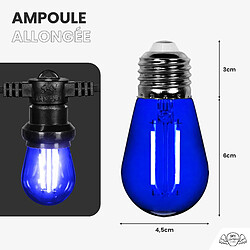 SkyLantern Lot de 10 Ampoules Guirlande Guinguette Led E27 bleu