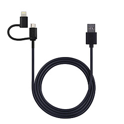 V7 LTMCUSB1M-BLK-2EC câble de téléphone portable USB A Lightning / Micro USB Noir 1 m